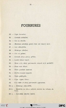 Fourrures (Nr. 83-98)
