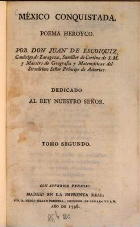 México Conquistada : Poema Heroico, 2