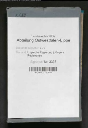 Kommunalwegebau im Amt Lage - Generalia -, Band 21
