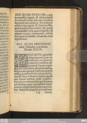 Per Quas Personas nobis obligatio acquiritur. Titulus XXIX.