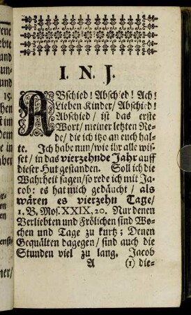 Gesegnungs-Rede zum Hildesheimischen Abschied.