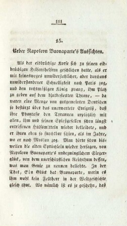 15. Ueber Napoleon Buonaparte's Aussichten