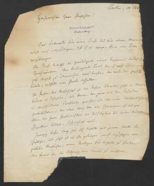Brief an Wilhelm Grimm