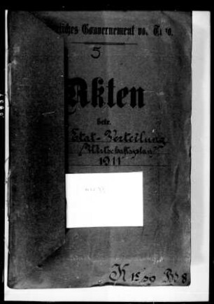Etat für das Schutzgebiet Togo auf das Rechnungsjahr 1911. Etatverteilung. Wirtschaftspläne der Bezirke