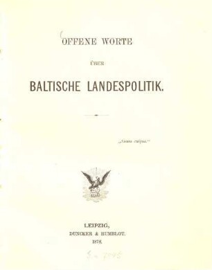 Offene Worte über baltische Landespolitik
