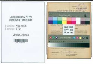 Entnazifizierung Agnes Linder , geb. 12.08.1900 (Kohlenhaendlerin)