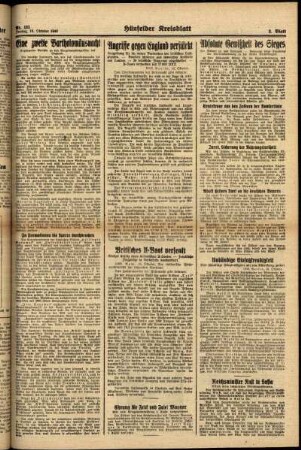 Zweite Ausgabe vom Freitag, den 18. Oktober 1940.