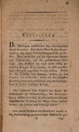Zeitschrift für Archivs- und Registraturwissenschaft. 1, 1. 1806