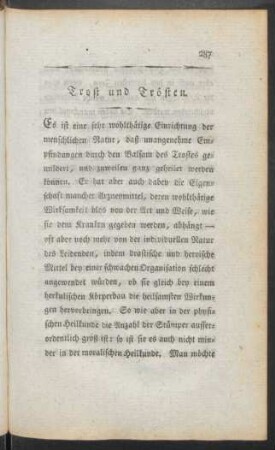 Trost und Trösten