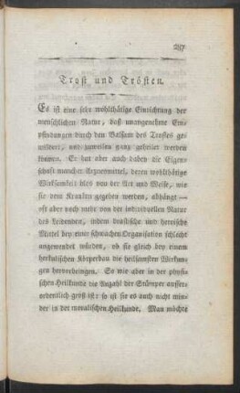 Trost und Trösten