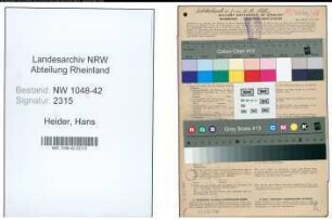 Entnazifizierung Hans Heider , geb. 06.02.1920 (Angestellter)