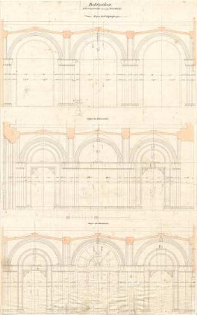 Gärtner, Friedrich von; München, Ludwigstr.; Staatsbibliothek - Vestibül (Schnitte)