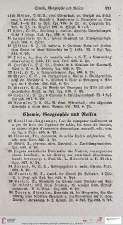 Chemie, Geographie und Reisen (Nr. 7127 - 7151)