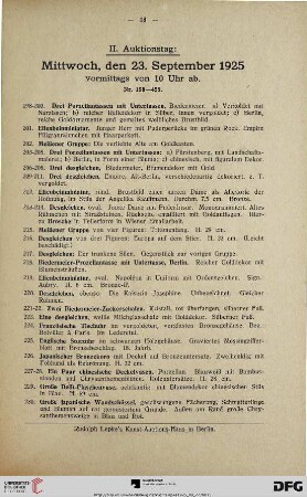 II. Auktionstag: Mittwoch, den 23. September 1925 (Nr. 198-455)