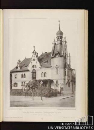 51. Villa des Grafen Harnocour, Laufbergergasse 12, Wien. Architekt: † Baurat O. Hieser, daselbst. Villa of the Count Harnocour at Vienna. Villa du Comte Harnocour à Vienne.
