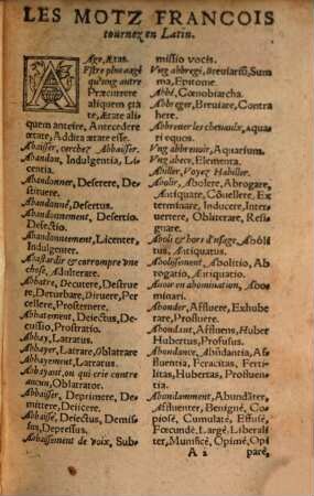Les Mots françois selon l'ordre des lettres ...