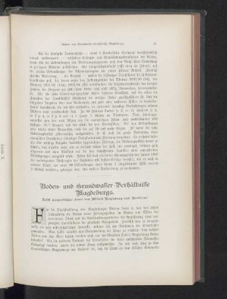 Boden- und Grundwasser-Verhältnisse Magdeburgs.