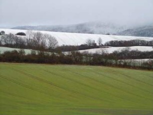 Nordhausen - Neuschnee im Südharz : Neuschnee bis in die Niederungen im Südharzgebiet, aufgenommen am 30. Dezember 2011 bei Nordhausen
