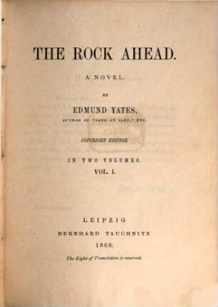 The rock ahead : a novel, 1