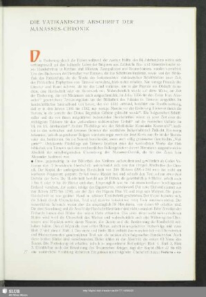 Die Vatikanische Abschrift Der Manasses-Chronik