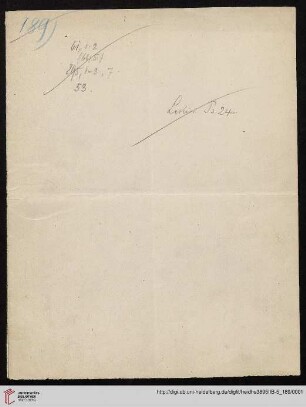Heid. Hs. 3895 II B - 5,189: Nachlass Heinrich Bassermann, Sonn- und Feiertagspredigten: Predigt zu Lk 9,59-60, (Wie wir das Verhältnis unsrer Vergangenheit zu unsrer Zukunft aufzufassen haben)