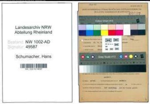 Entnazifizierung Hans Schumacher, geb. 22.11.1915 (Verw.Angest.)
