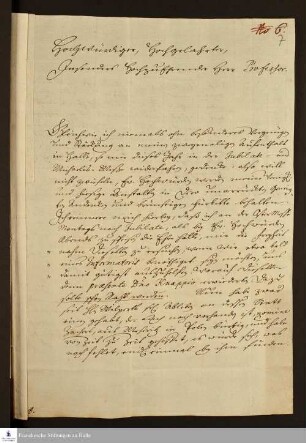 Brief von Johann Christian Steinbart an [Gotthilf August Francke].