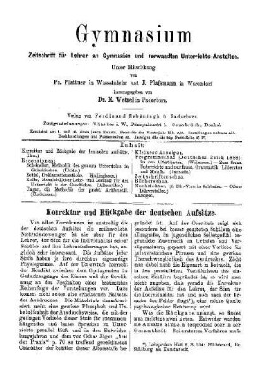 Korrektur und Rückgabe der deutschen Aufsätze