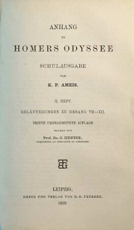 Anhang zu Homers Odyssee - Schulausgabe, 2. Erläuterungen zu Gesang VII - XII