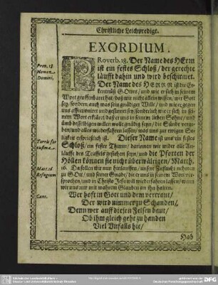 Leichenpredigt : Christliche Leichpredigt. Exordium. Tractatio. Curriculum vitae