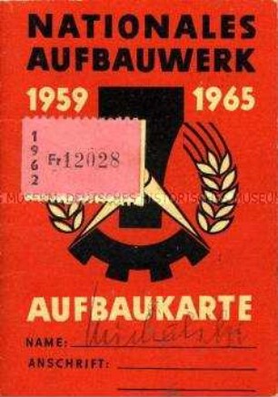 Nachweisheft über erbrachte Leistungen im Nationalen Aufbauwerk