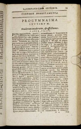 Corporis Honestamenta. Progymnasma Septimum. - Progymnasma Duodecimum.