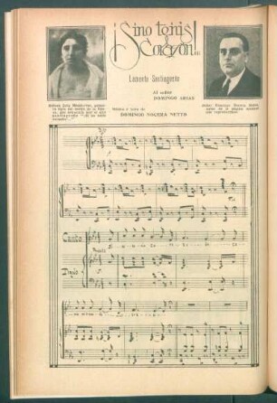 ¡Sino tenis corazón!... - [Partitura] : Lamento santiagueño al señor Domingo Arias