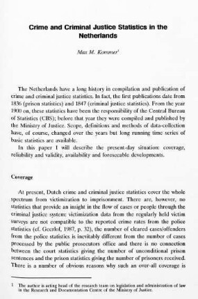 117-126, Crime and Criminal Justice Statistics in the Netherlands