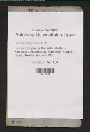 Renteneinkünfte für die Pastorei Cappel aus den Kapellen zu Großenmarpe, Kleinenmarpe, Wöhren und Brüntrup