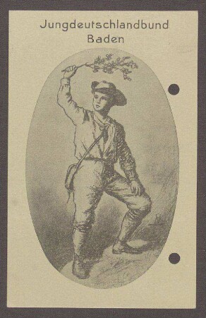 Glückwunschpostkarte "Jungdeutschlandbund Baden" von Lohmann an Hermann Hummel, 1. Postkarte