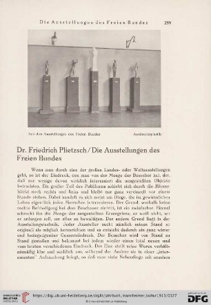 1: Die Ausstellungen des freien Bundes