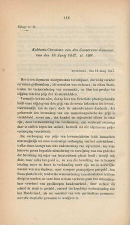 Bijlage no. II. Kabinets-circulaire van den gouverneur-generaal van den 18 Junij 1847, no. 188