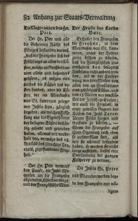Die Negociation des Hn. Pitt. Der Friede des Lords Bute.