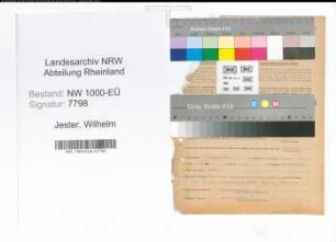 Entnazifizierung Wilhelm Jester, geb. 10.03.1903 (Zolloberinspektor)