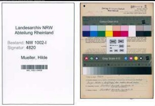 Entnazifizierung Hilde Mueller, geb. 26.03.1914 (Angestellte)