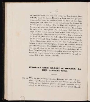 Eckhaus (Der Gläserne Himmel) An Der Bindergasse. [Taf. 94]