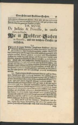 Tit. XXVIII. De Iudicio & Processu, in causis dotis ex Feudo.