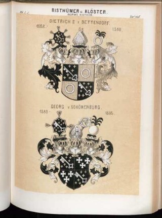 Taf. 196. Worms Bisthum. - Dietrich II. v. Bettendorf. 1552 - 1580. - Georg v. Schönenburg. 1580 - 1595