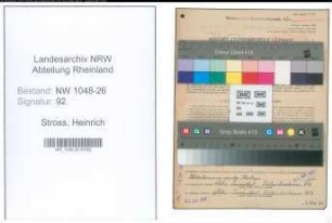 Entnazifizierung Heinrich Stross , geb. 18.08.1902 (Angestellter)
