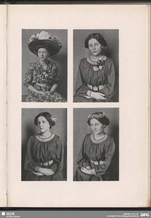 Frau mit Blumenkranz im Haar