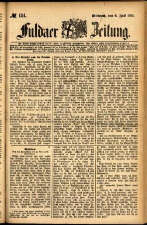 Ausgabe vom Mittwoch, den 06. Juli 1881.