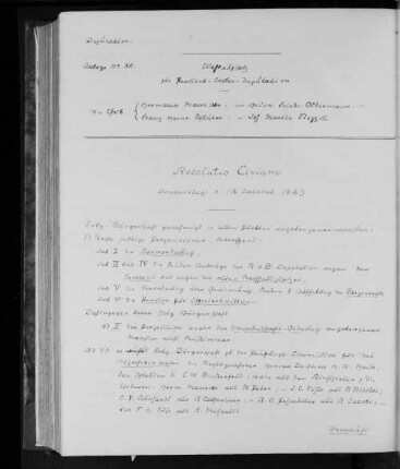 Resolutio Civium, Donnerstag d. 14 Decemb. 1843