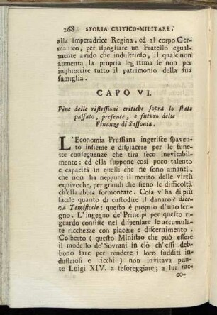 Capo VI. Fine delle riftessioni critiche sopra lo stato passato, presente, e futuro delle Finanze di Sassonia.