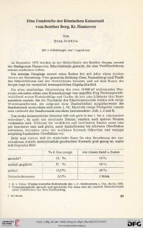 Neue Folge 24: Eine Fundstelle der Römischen Kaiserzeit von Benther Berg, Kr. Hannover